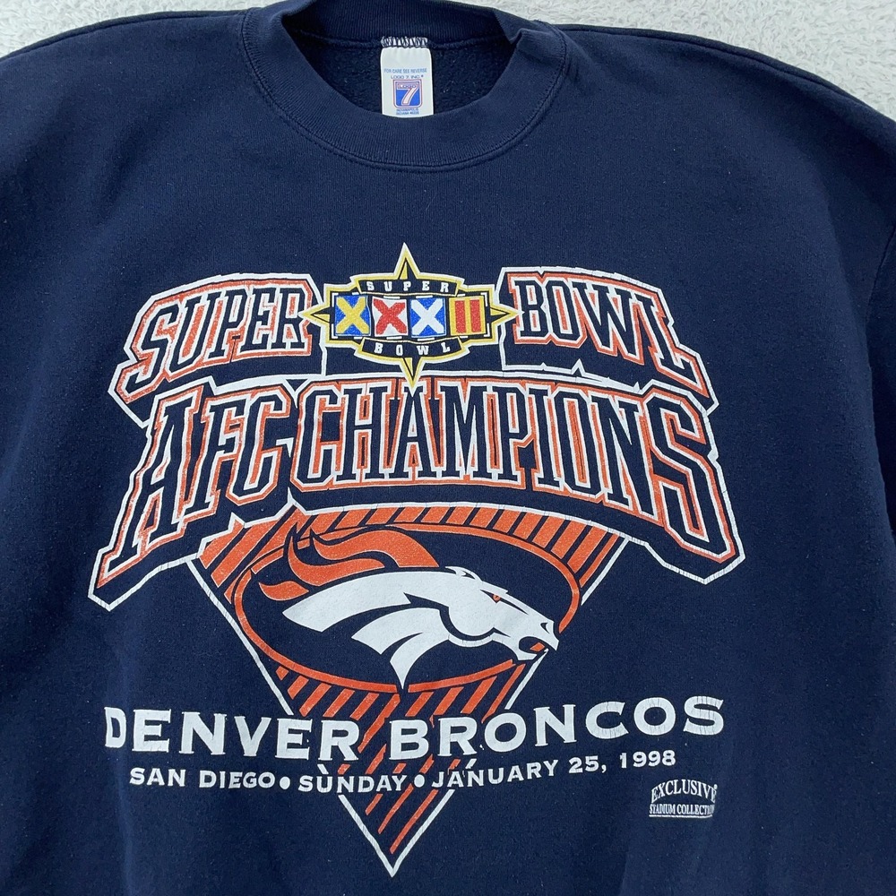 Vintage‎ Denver Broncos Sweatshirt Mens Medium NFL Super Bowl XXXII Champs 90s
